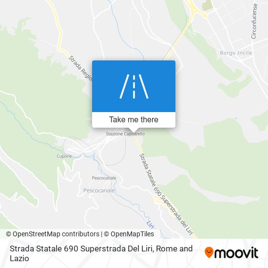 Strada Statale 690 Superstrada Del Liri map