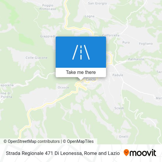 Strada Regionale 471 Di Leonessa map