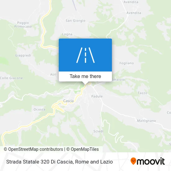 Strada Statale 320 Di Cascia map