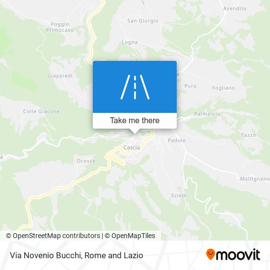 Via Novenio Bucchi map