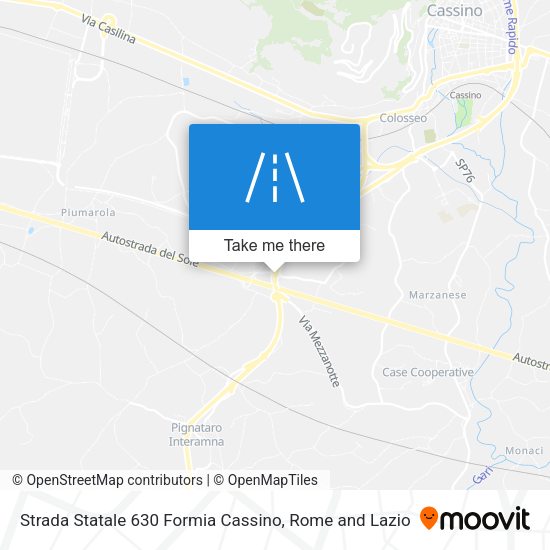 Strada Statale 630 Formia Cassino map