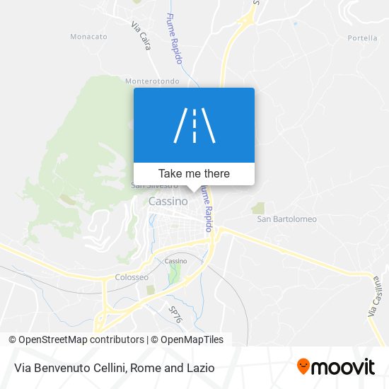 Via Benvenuto Cellini map