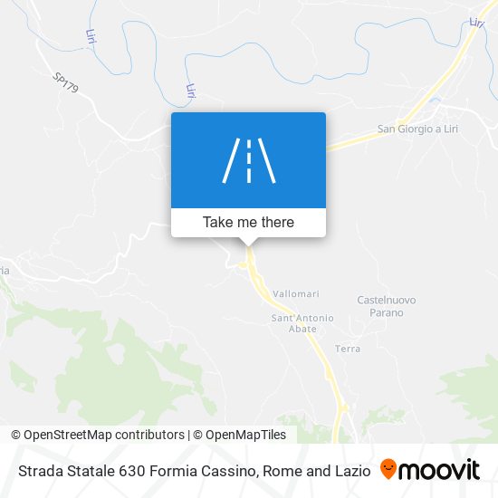 Strada Statale 630 Formia Cassino map