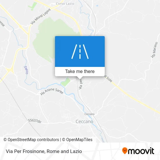 Road to Frosinone map