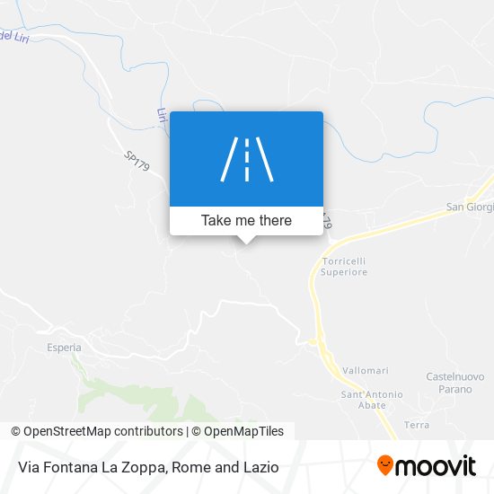 Via Fontana La Zoppa map