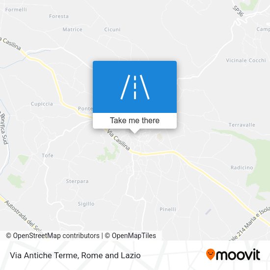 Via Antiche Terme map