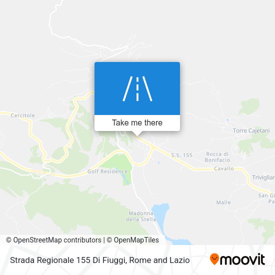 Strada Regionale 155 Di Fiuggi map