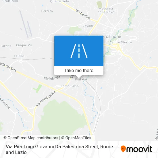 Via Pier Luigi Giovanni Da Palestrina Street map