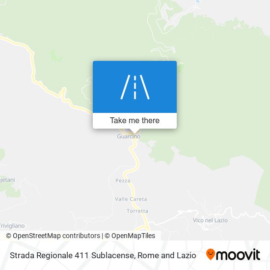 Strada Regionale 411 Sublacense map