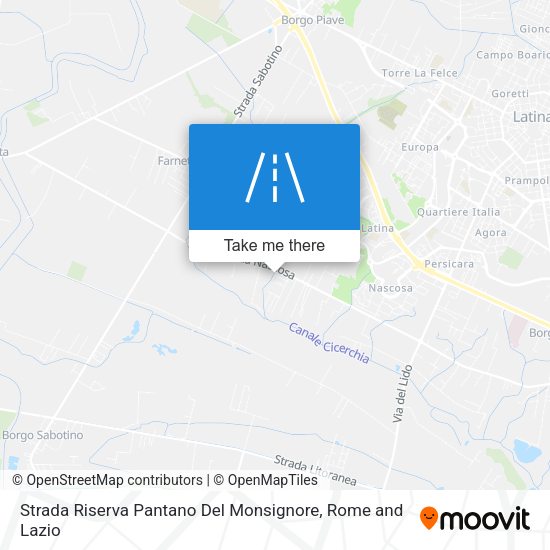 Strada Riserva Pantano Del Monsignore map
