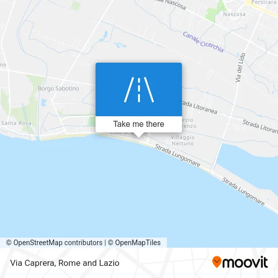 Via Caprera map