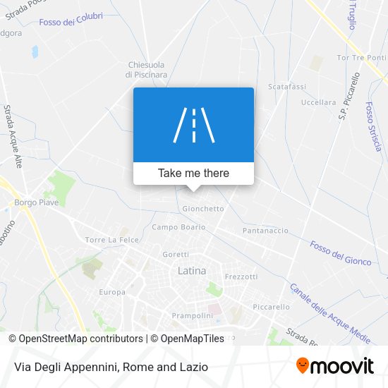Via Degli Appennini map