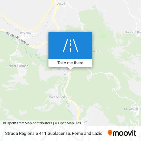 Strada Regionale 411 Sublacense map