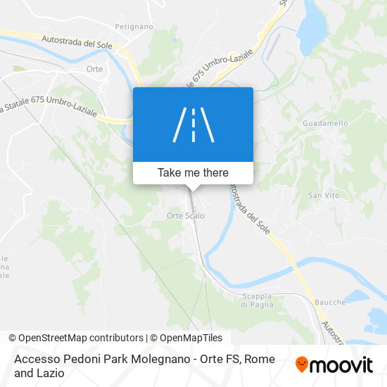 Accesso Pedoni Park Molegnano - Orte FS map