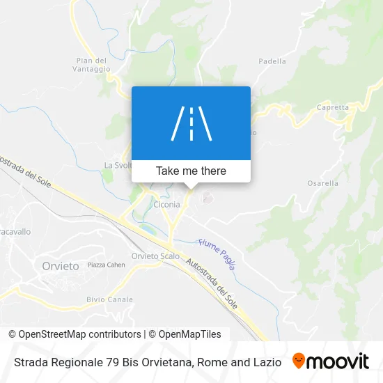 Regional Road 79 Bis Orvietana map