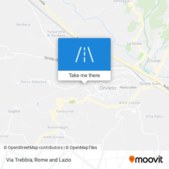 Via Trebbia map