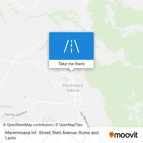 Maremmana Inf. Street; Rieti Avenue map