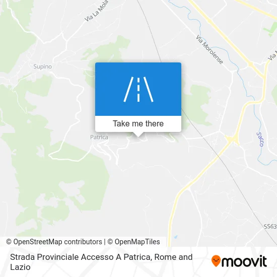 Strada Provinciale Accesso A Patrica map