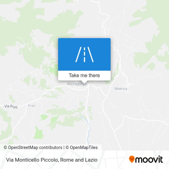 Via Monticello Piccolo map