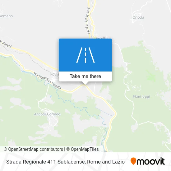 Strada Regionale 411 Sublacense map