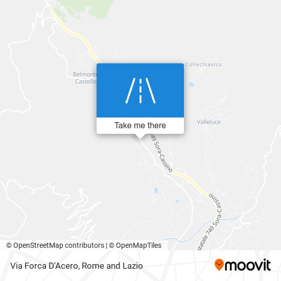 Via Forca D'Acero map