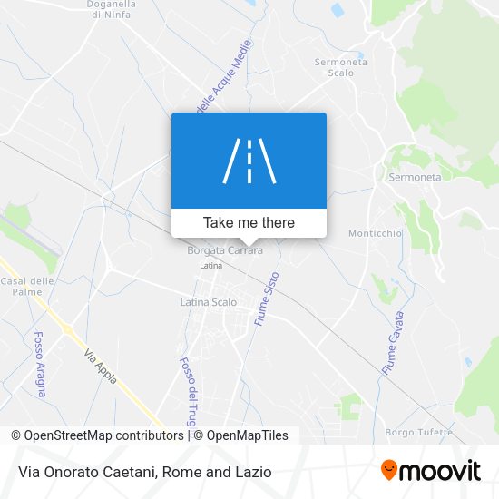 Via Onorato Caetani map