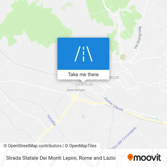 State Road of Lepini Mountains map