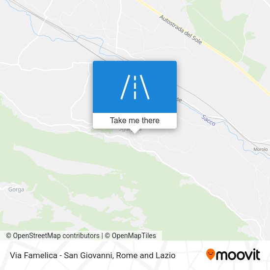 Via Famelica - San Giovanni map