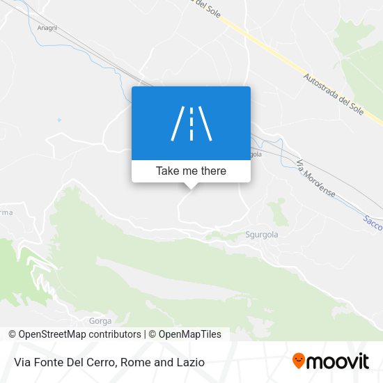 Via Fonte Del Cerro map