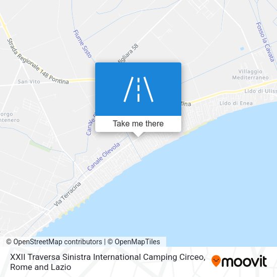 XXII Traversa Sinistra International Camping Circeo map