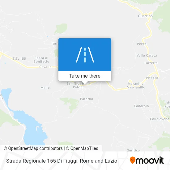 Regional Road 155 of Fiuggi map