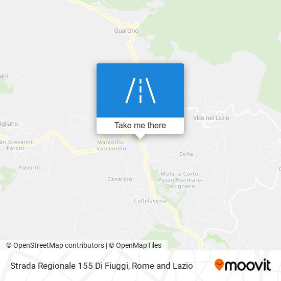 Strada Regionale 155 Di Fiuggi map