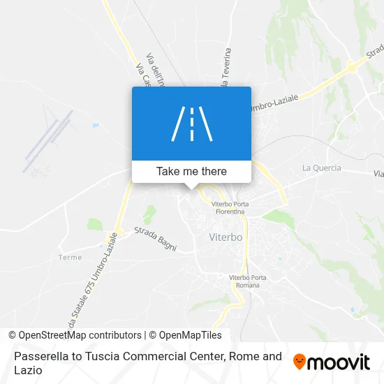Passerella to Tuscia Commercial Center map