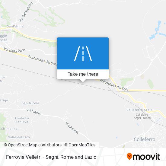 Ferrovia Velletri - Segni map