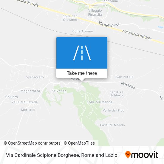 Via Cardinale Scipione Borghese map