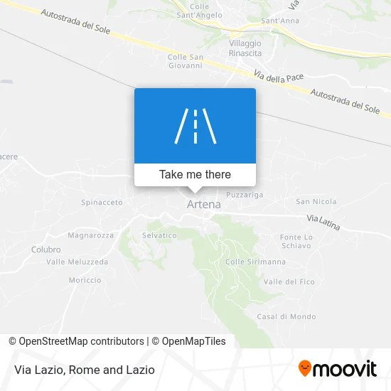 Via Lazio map