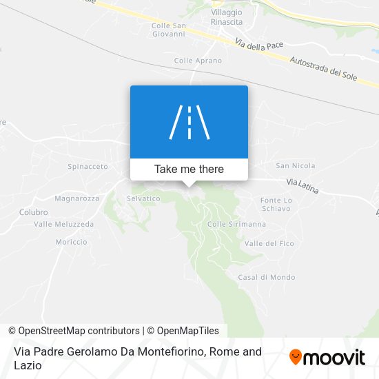 Via Padre Gerolamo Da Montefiorino map