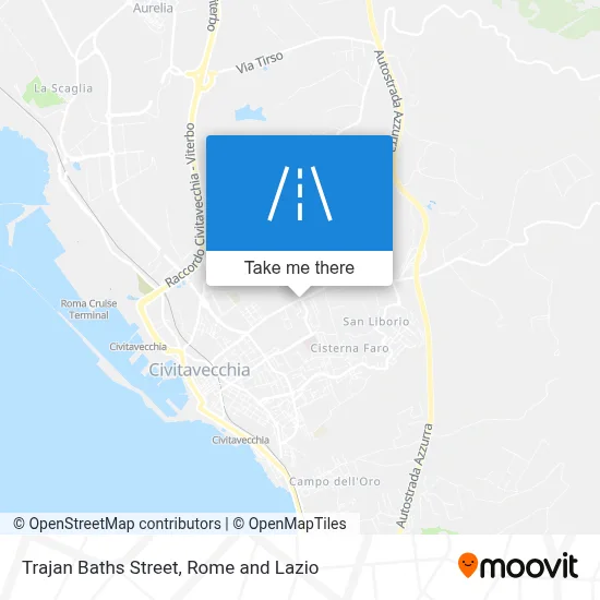 Trajan Baths Street map