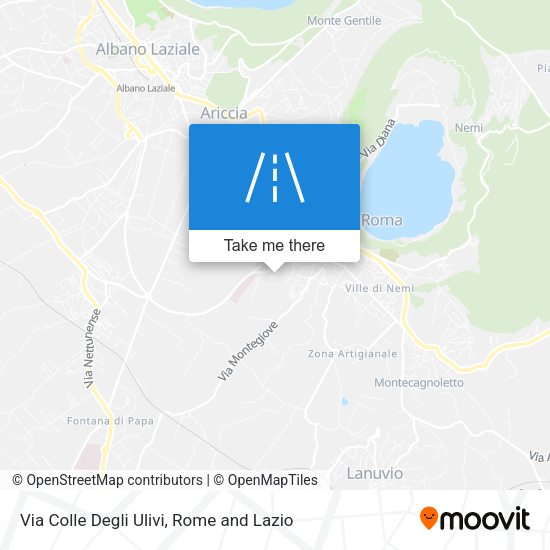 Via Colle Degli Ulivi map