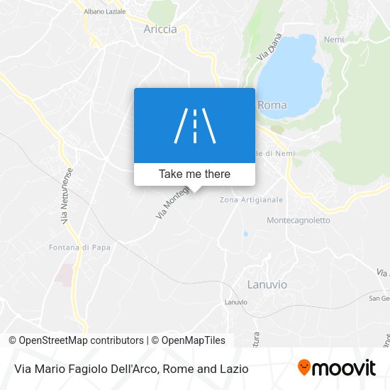 Via Mario Fagiolo Dell'Arco map