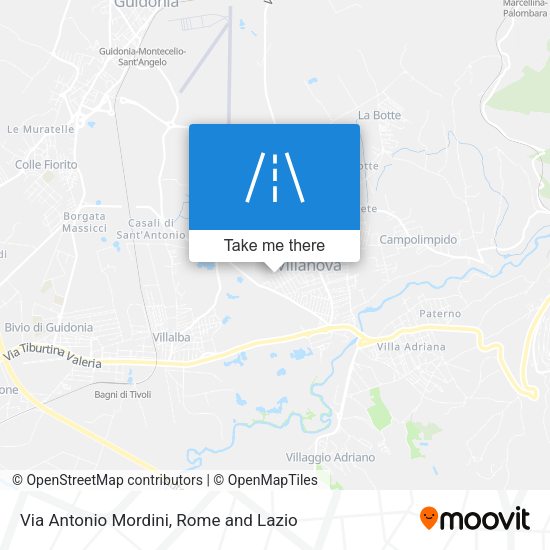 Via Antonio Mordini map