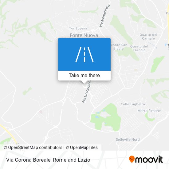 Via Corona Boreale map