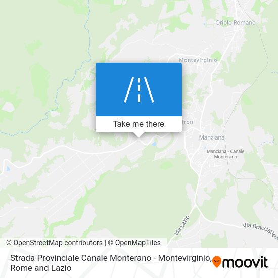 Strada Provinciale Canale Monterano - Montevirginio map