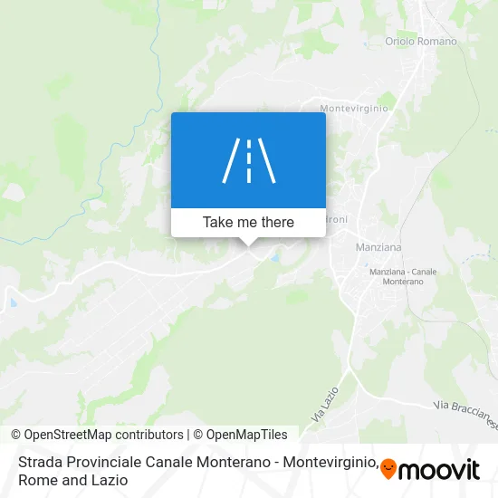 Provincial Road Canale Monterano - Montevirginio map