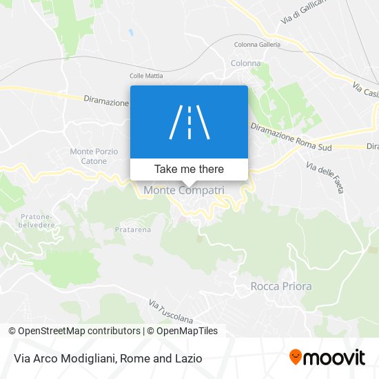 Via Arco Modigliani map