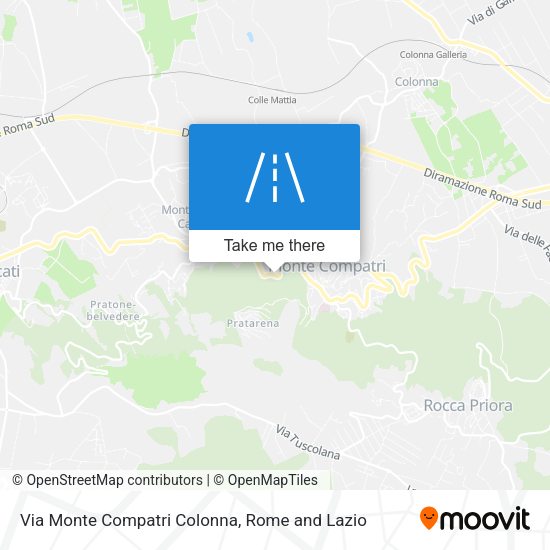 Via Monte Compatri Colonna map
