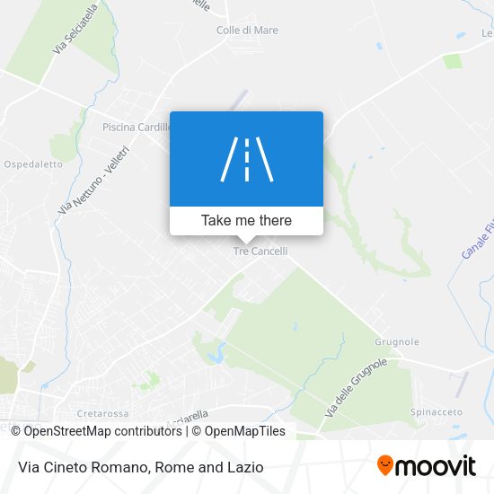 Via Cineto Romano map