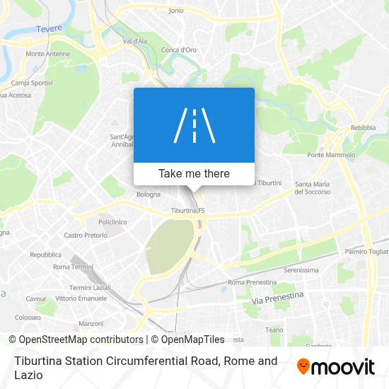 Tiburtina Station Circumferential Road map