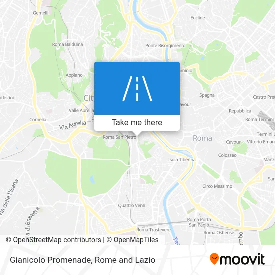 Gianicolo Promenade map