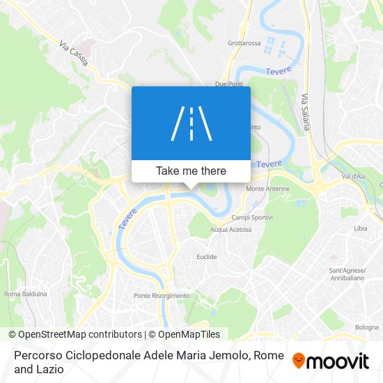 Percorso Ciclopedonale Adele Maria Jemolo map